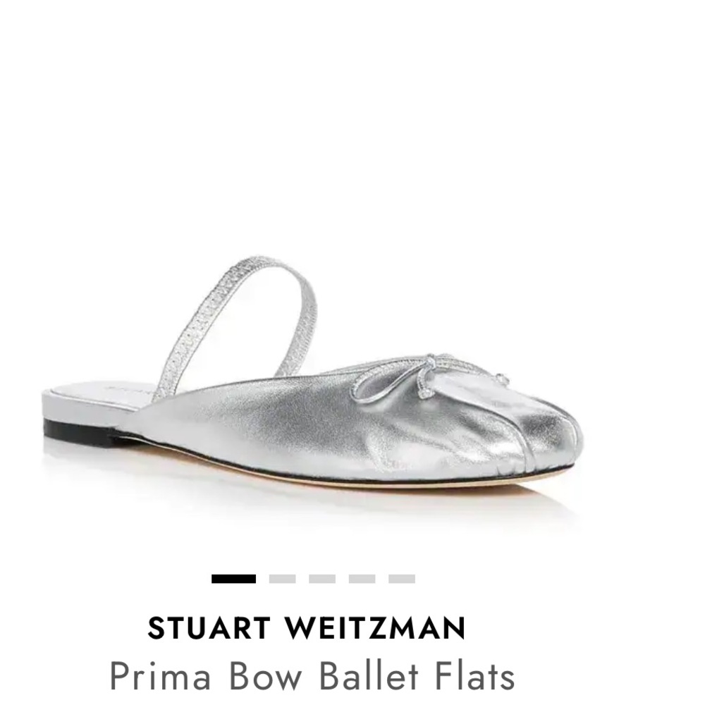 STUART WEITZMAN
Prima Bow Ballet Flats size 6.5 
$395 color:silver NEW